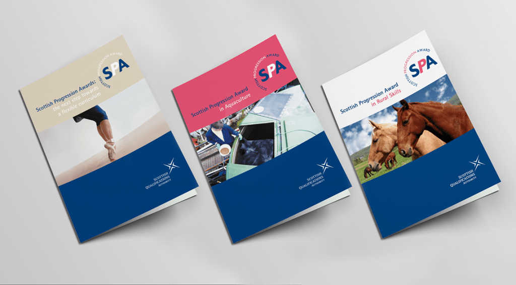 SQA Progression Awards leaflet covers