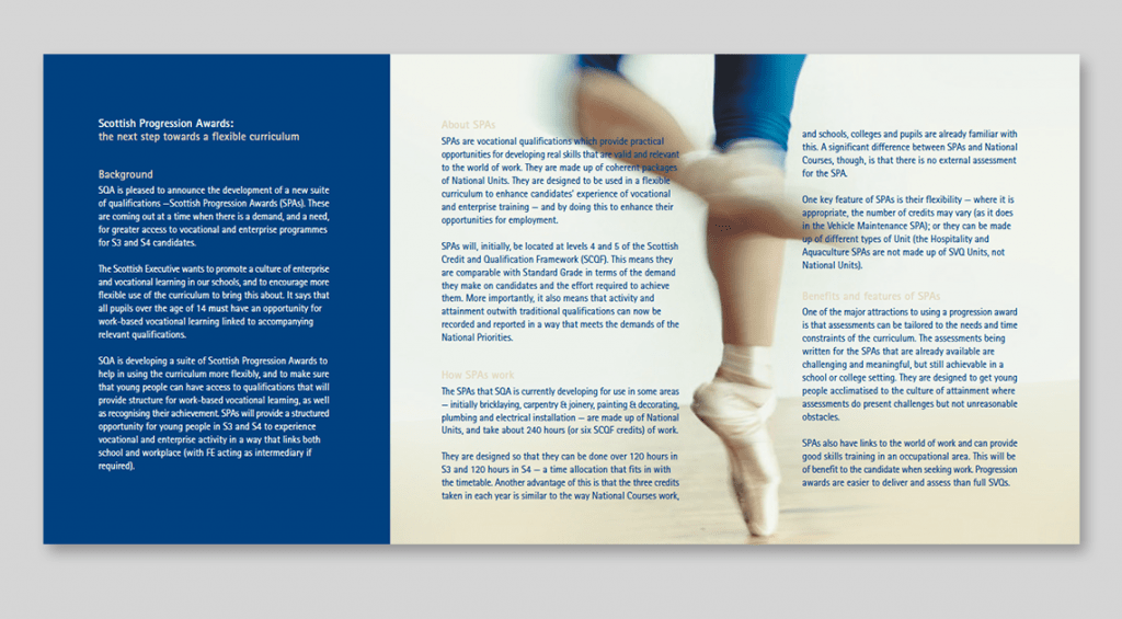SQA Progression Awards leaflet inner
