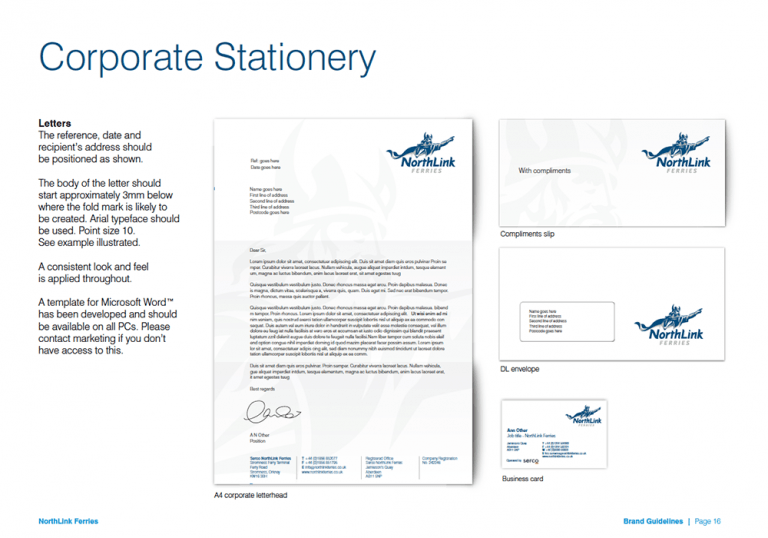 NorthLink Ferries stationery